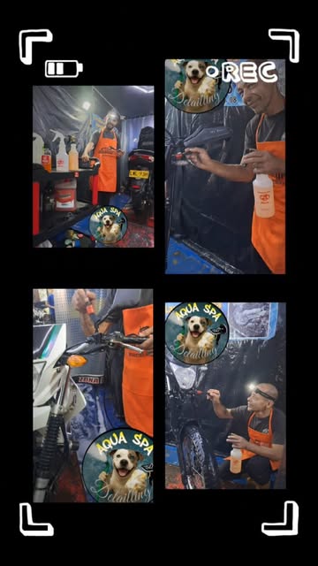Técnico detallando una moto