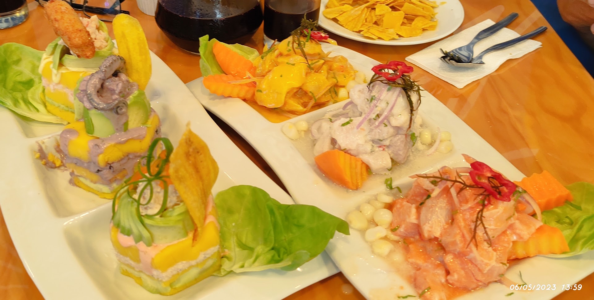 Trío de ceviches en Ayné Cevichería