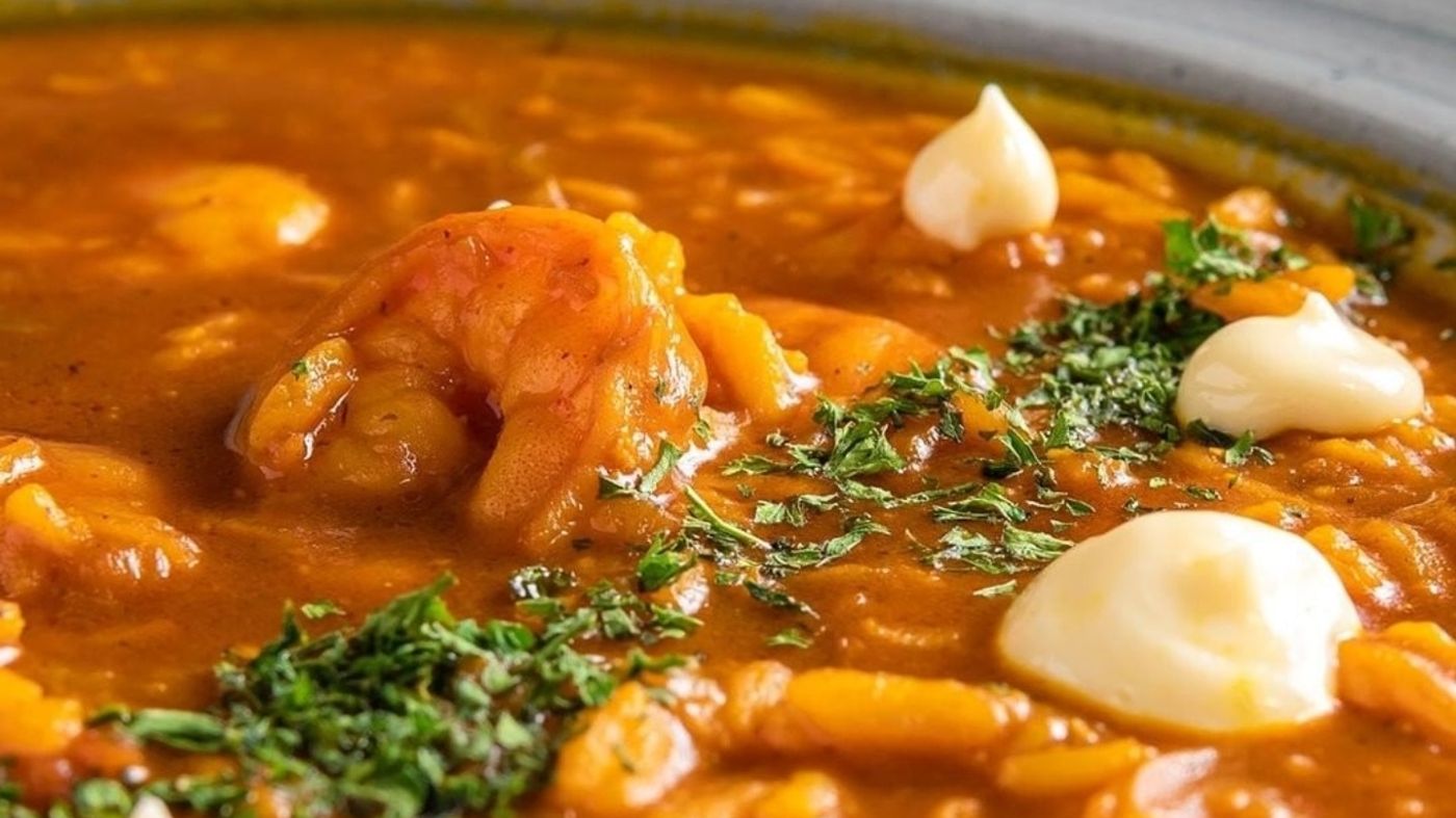 Arroz caldoso con camarón — Casa Mencía