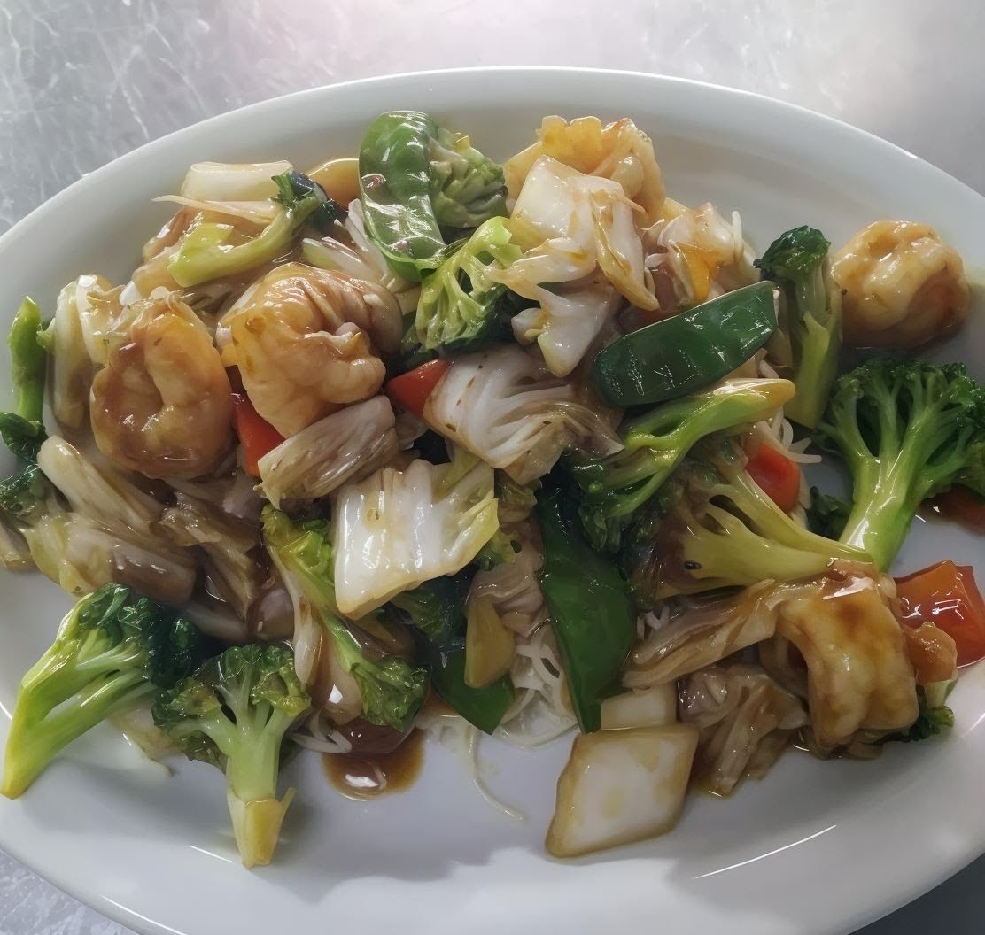 Tallarín con langostinos — Chifa ñufun