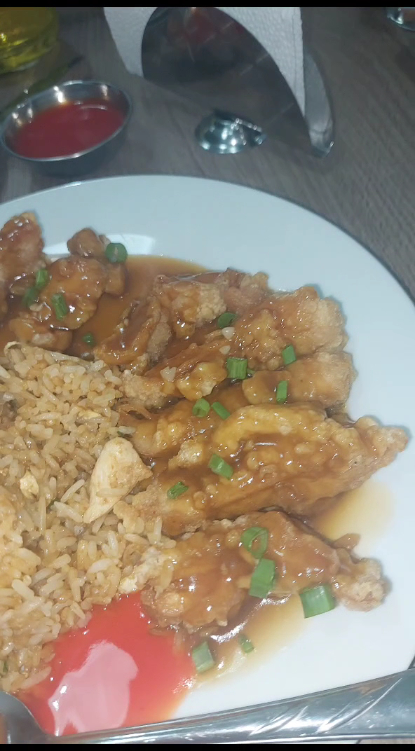 Pollo agridulce con arroz — Chifa SUE, Restaurante