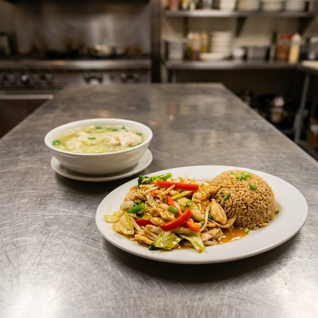 Sopa y chaufa en la barra — Chifa Taypa II - Av. Petit Thouars 1767