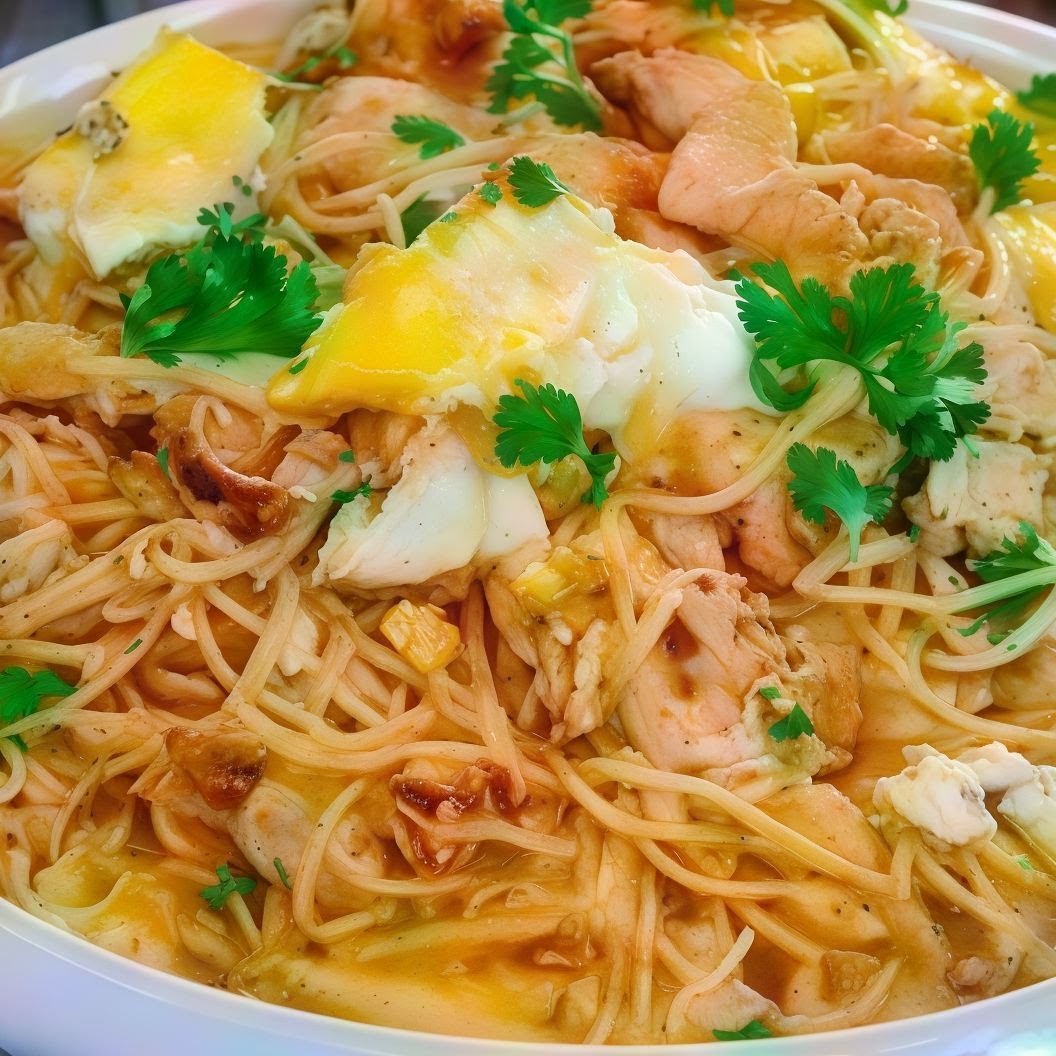 Tallarín saltado con huevo frito