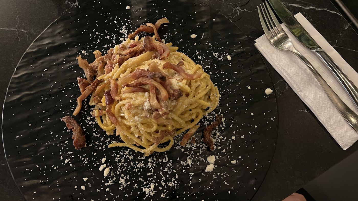 Spaghetti con tocino crocante — Don Ignazio Restaurante Barranquilla