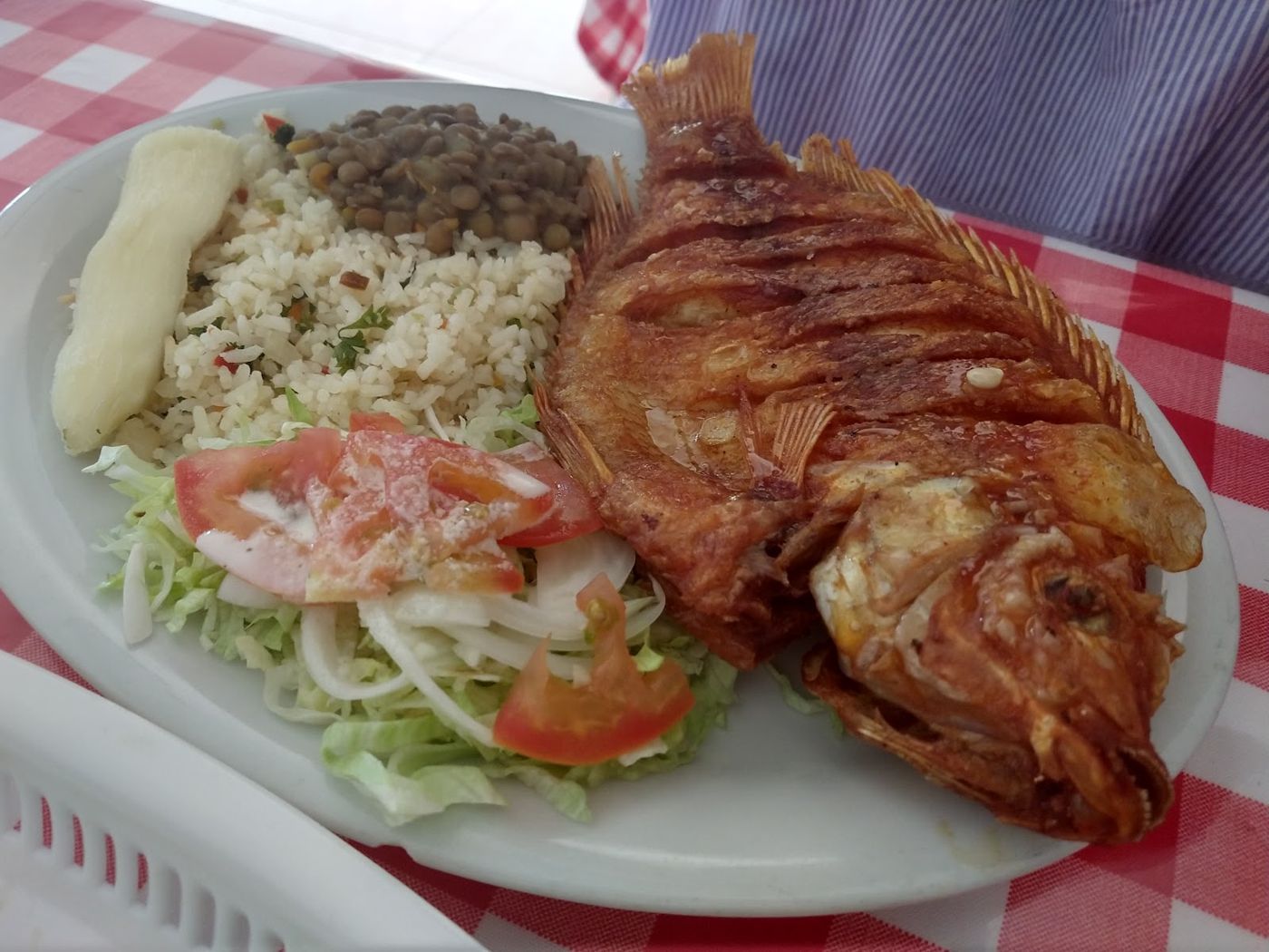 Pescado frito con ensalada — Elsa...bor de villa carolina