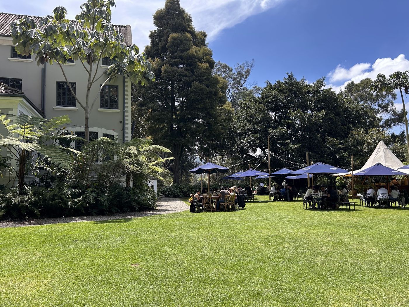 Jardín con sombrillas — La Picadería