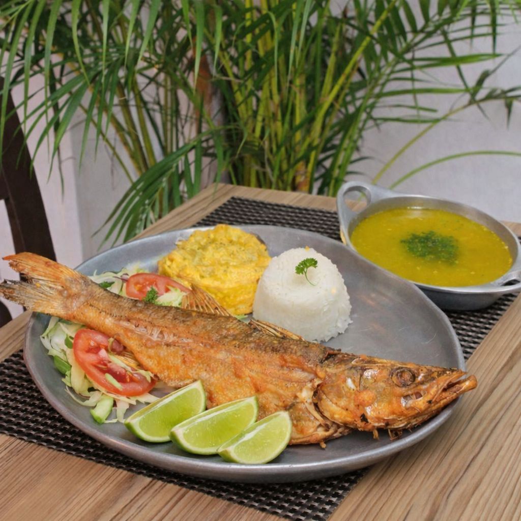 Pescado frito con arroz — Las Cazuelas de la Abuela