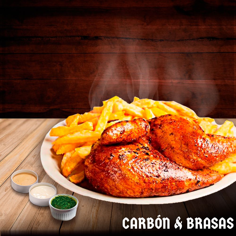 Pollo con papas — POLLERIA CARBON Y BRASAS