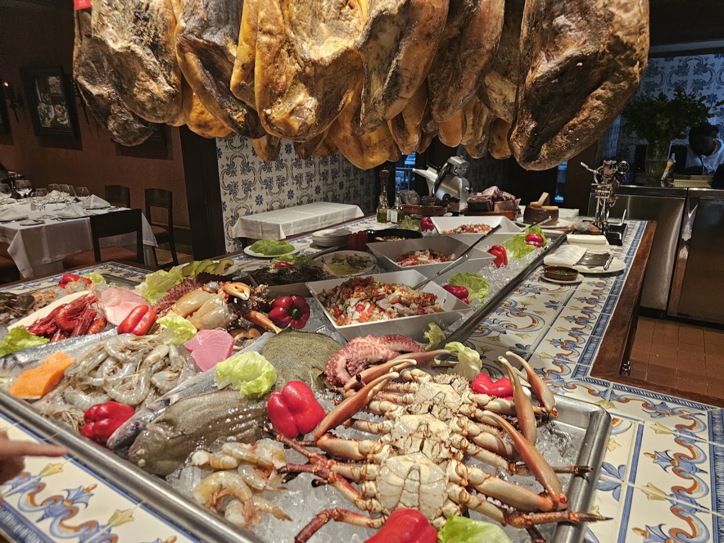 Vitrina de mariscos frescos — Restaurante Don Pepe