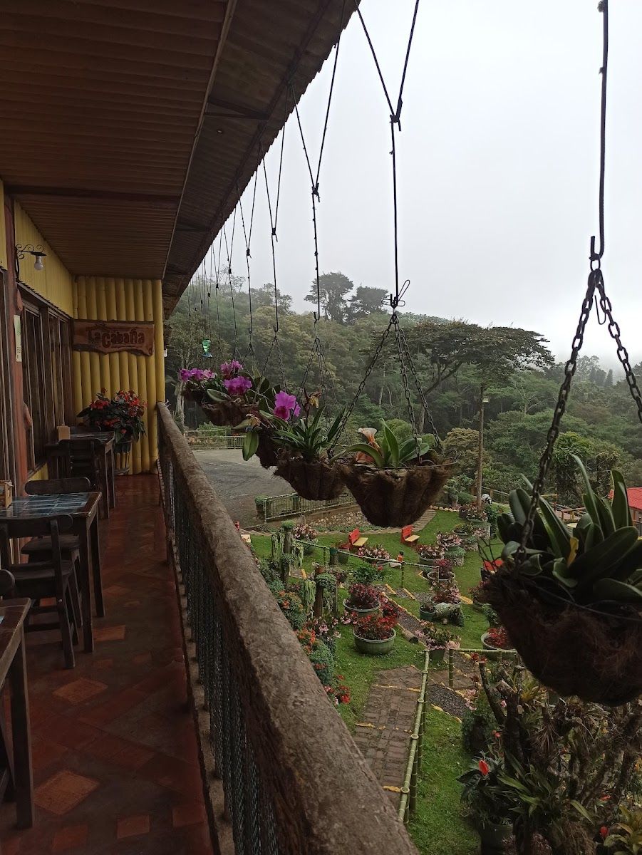 Corredor con materas colgantes — Restaurante La Cabaña Cali