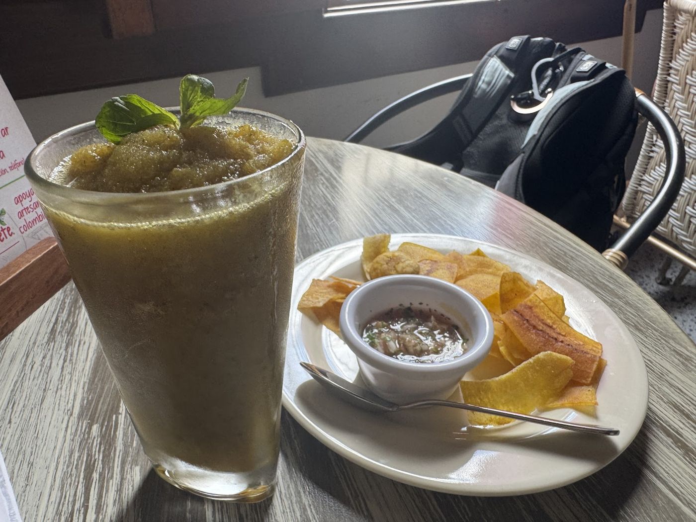 Bebida de fruta y plátano — Restaurante Ringlete