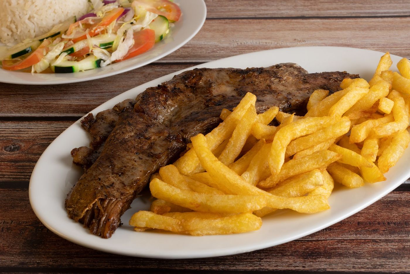 Carne asada con papas — Restaurante sabor y sazón