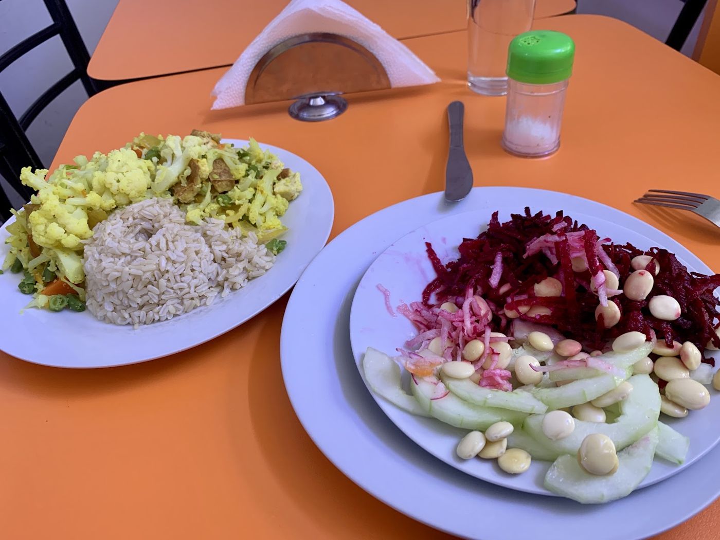 Menú vegetariano servido — Restaurante Vegetariano Fuente Natural