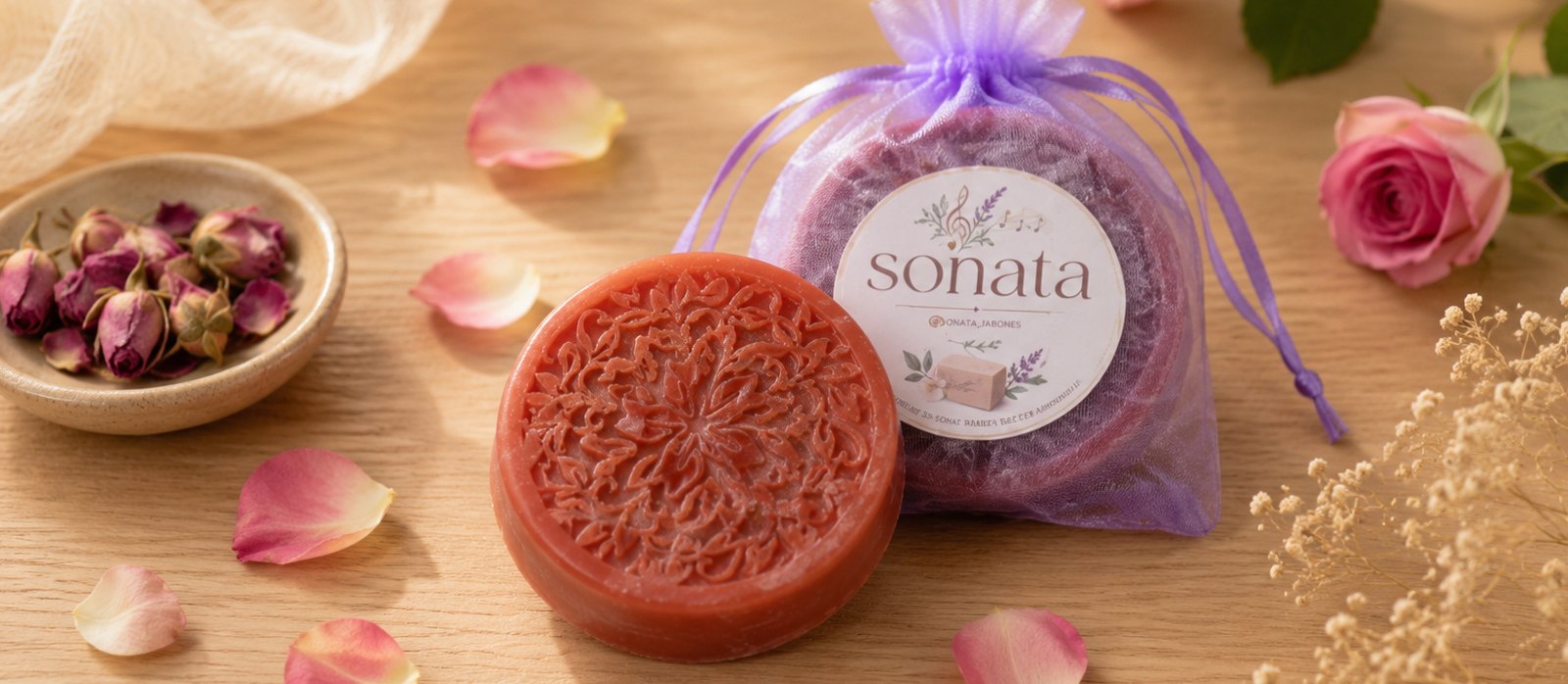 Jabón de Rosas artesanal Sonata